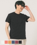 セール★990円→890円 Tシャツ メンズ コットン Uネック レギュラーフィット ミディアム丈 無地 シンプル ベーシック 半袖 綿100 メール便可 23ss coca コカ