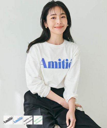 Tシャツ レディース カットソー ロゴ ビッグシルエット ロンT クルーネック 長袖 薄手 伸縮性 メール便不可 24ss coca コカ